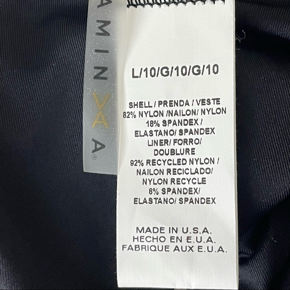 VITAMIN A NWT CAPRI CAP SLEEVE BIKINI TOP AND ROSIE CHEEKY SWIMSUIT BLACK PINK L - Picture 15 of 16